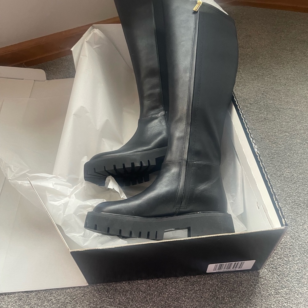 Michael Kors Women's Black Knee-High Platform Riding Boots